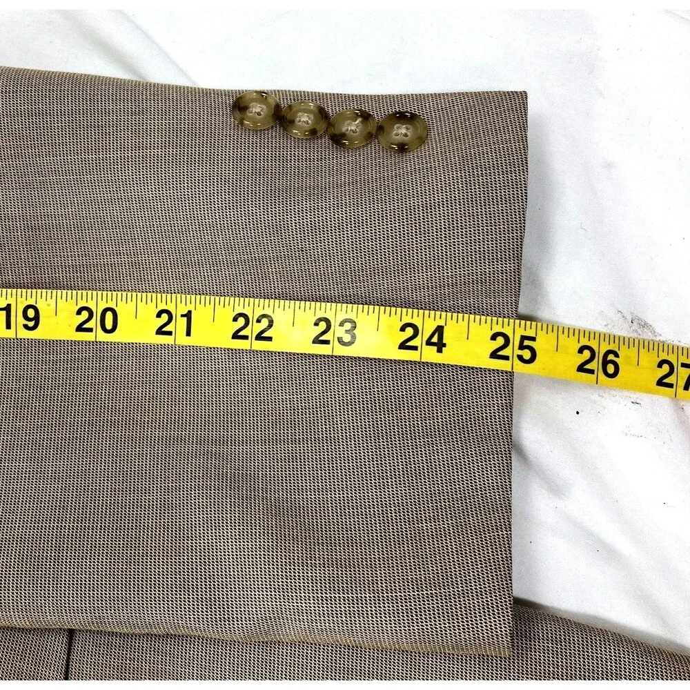 Saddlebred Sports Coat Nailhead Microcheck Beige Brown 44 Stanford Career Preppy